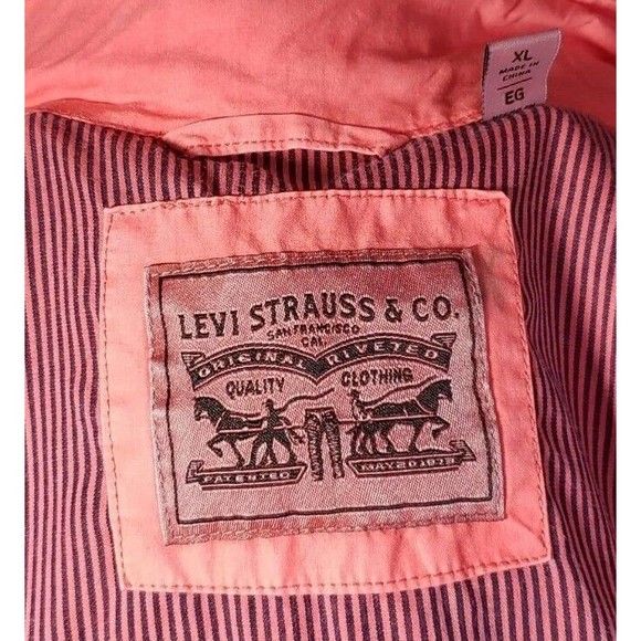 Levi’s STRAUSS Co Cotton Military Women Jacket XL Coral Color Pockets VGUC - Picture 5 of 7